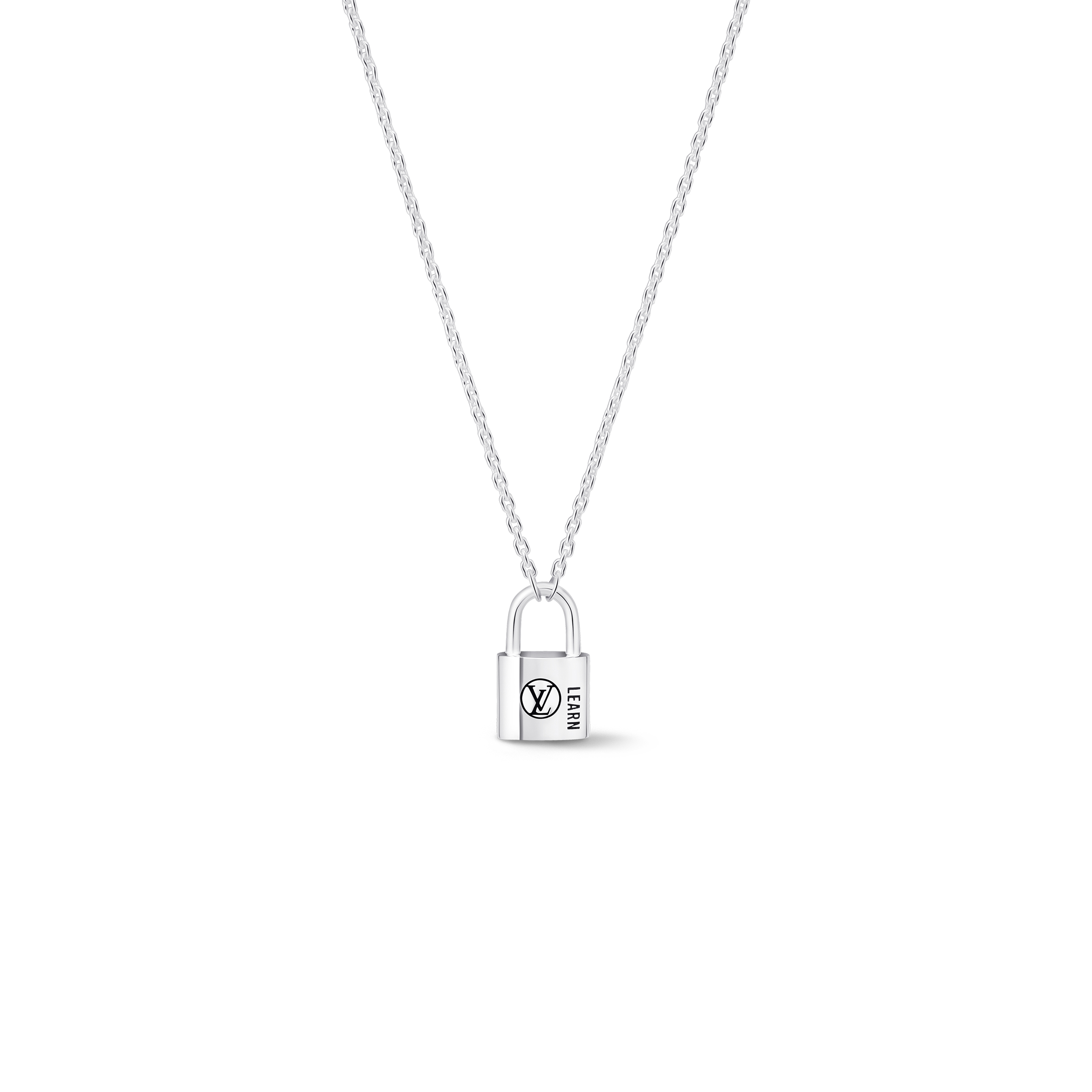 LOUIS VUITTON SILVER LOCKIT PENDANT, STERLING SILVER BLACK LAQUERED Q03273